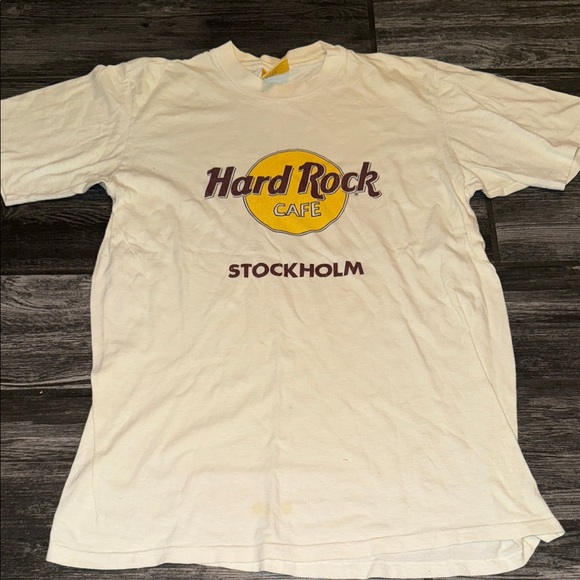 Hard Rock Cafe Other - Hard Rock Cafe White and Yellow Stockholm Tee vintage 1980s men’s medium shirt